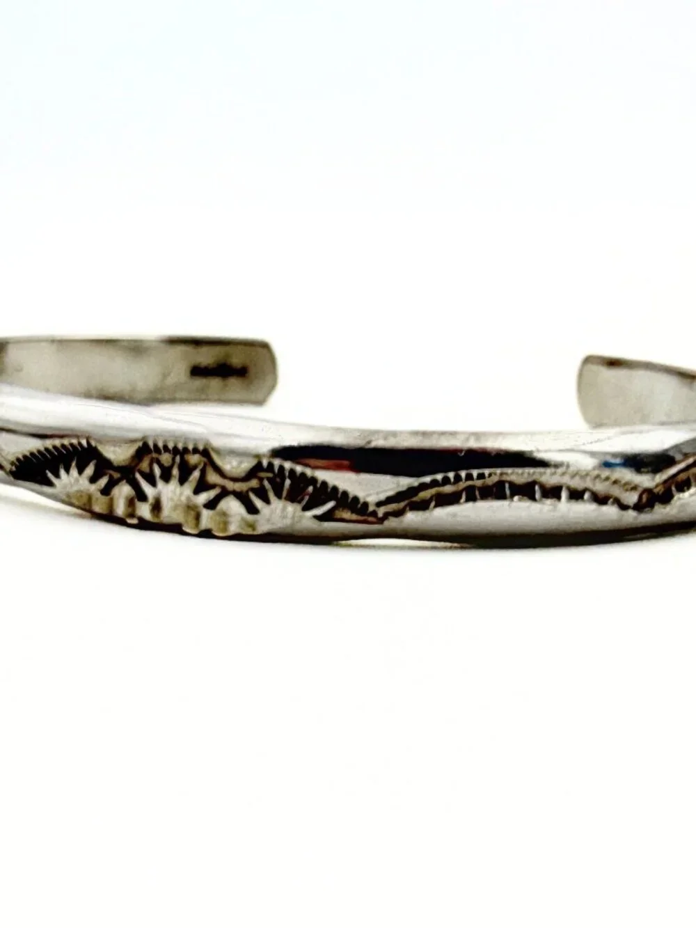 Amazing Southwest Hand Stamped Sterling Silver Stackable Cuff Bracelet